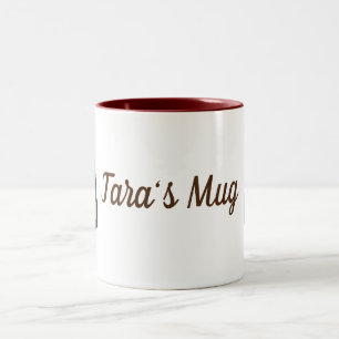Brown Dog Eyes Custom Name Two-Tone Coffee Mug