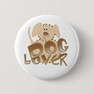 Brown Dog Lover 2 Inch Round Button