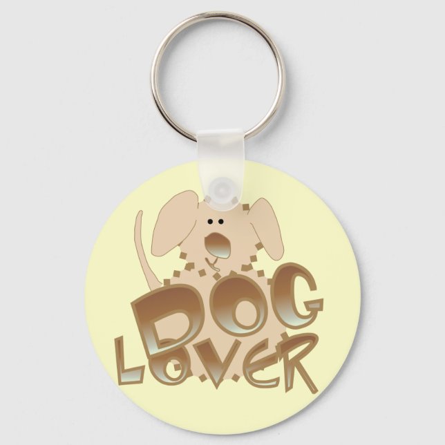 Brown Dog Lover Tshirts and Gifts Keychain (Front)
