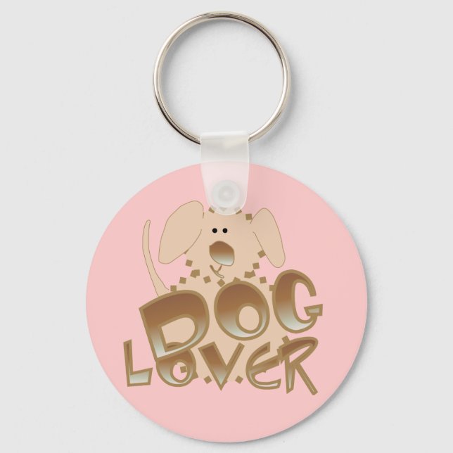 Brown Dog Lover Tshirts and Gifts Keychain (Front)