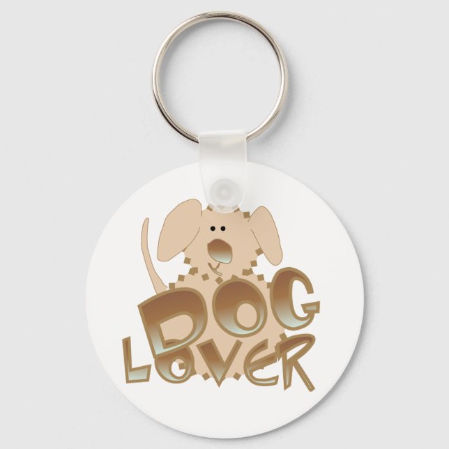 Brown Dog Lover Tshirts and Gifts Keychain (Front)