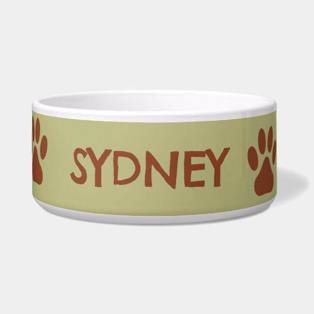 Brown dog paw custom name (Front)