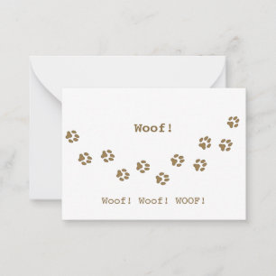 Brown Dog Paw Prints Pet Owner's Cute Personalized Card