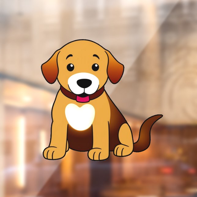 Brown Dog, sitting -  Window Cling (Sheet 2)