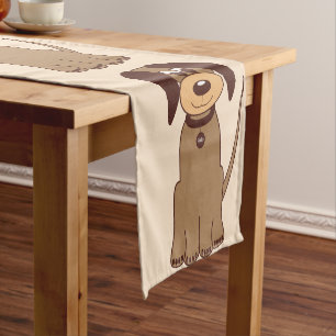 Brown Dog Table Runner