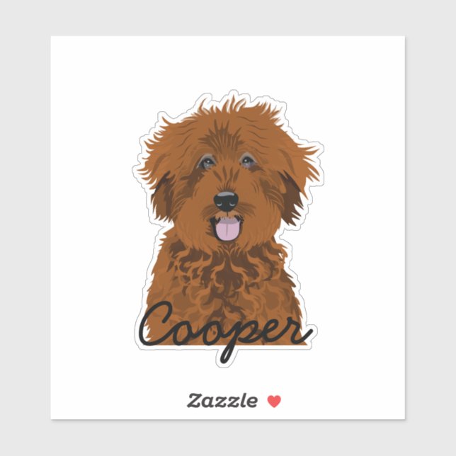 Brown Doodle Dog Custom Name (Sheet)