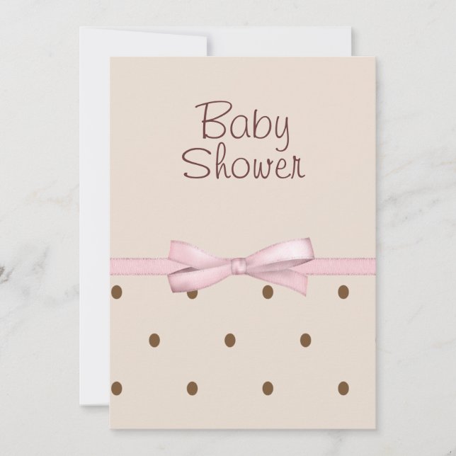 Brown Dots Baby Shower Invitations (Front)
