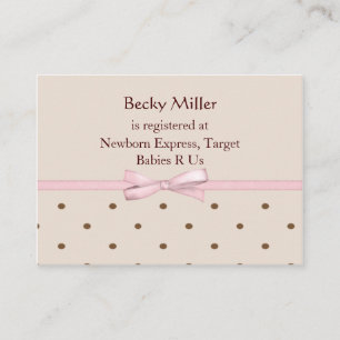Brown Dots Baby Shower Registry Cards