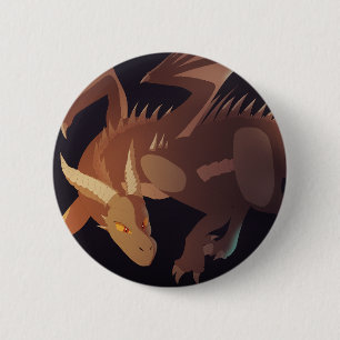 Brown Dragon Fantasy Art 2 Inch Round Button