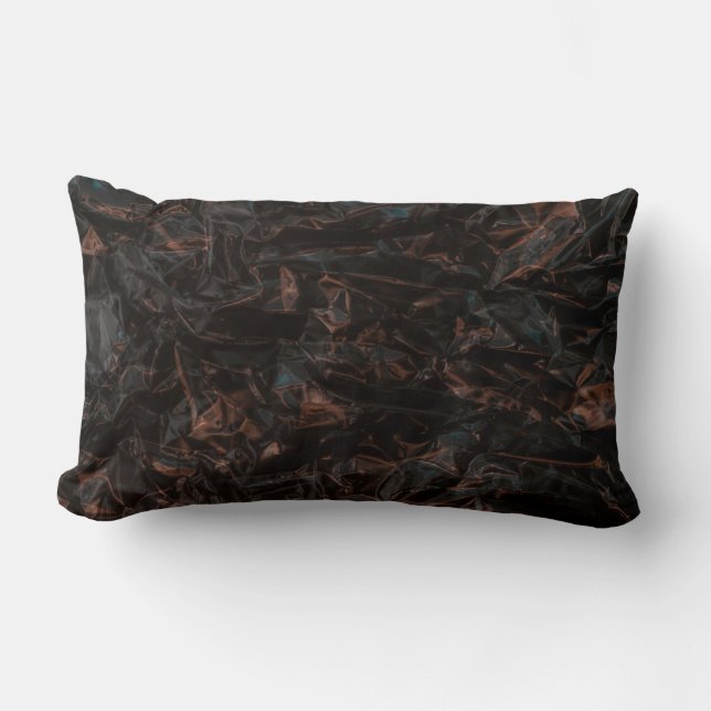 Brown dried leaves on ground lumbar pillow (Front)
