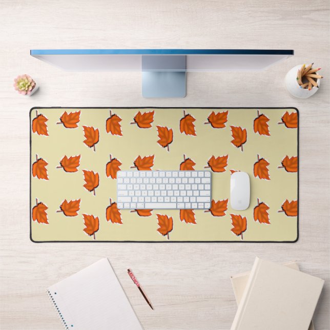 Brown dry leaves pattern desk mat (Office 1)