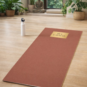 Brown earth company logo business studio yoga mat