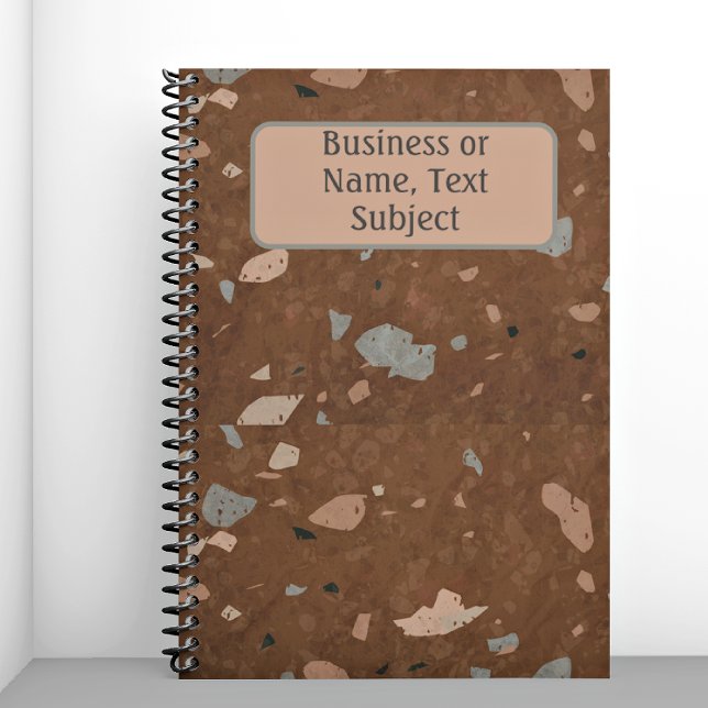 Brown & Earth Tone Marble Chips Terrazzo Pattern Notebook (Creator Uploaded)