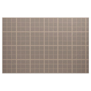 Brown Earth Tone Windowpane Check Fabric