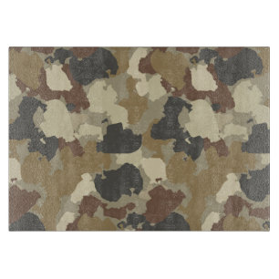 Brown Earth Tones Military Camouflage Cutting Board