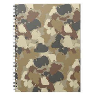 Brown Earth Tones Military Camouflage Notebook