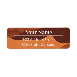 Brown Earthy Boho Abstract Name Mailing Address