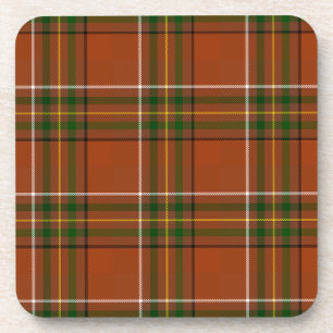 Brown Earthy Plaid Tartan  Coaster