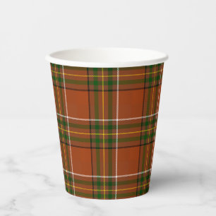 Brown Earthy Plaid Tartan  Paper Cups