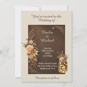 Brown Earthy Rustic Faire-part de mariage