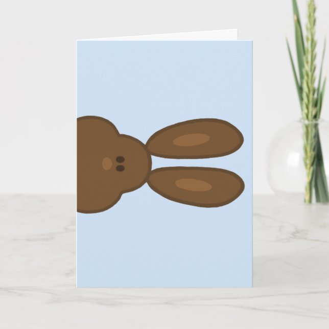 Brown Easter Bunny Face Greeting Card (Front)