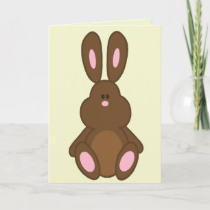 Brown Easter Bunny Greeting Card