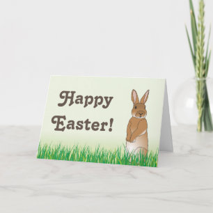 Brown Easter Bunny Greeting Card