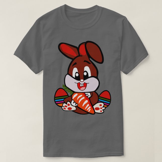 Brown Easter Bunny  T-Shirt (Design Front)
