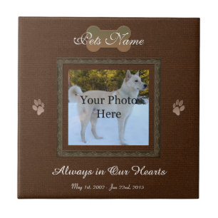 Brown Elegant Dog or Cat Memorial Tile