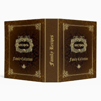 Brown & Elegant Gold Recipes Binder
