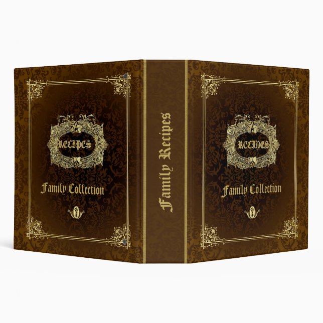 Brown & Elegant Gold Recipes Binder (Background)