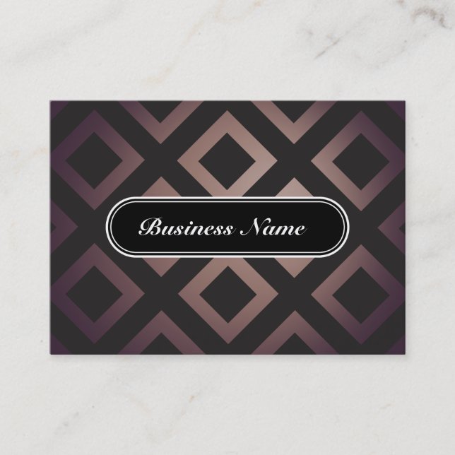 Brown Elegant Graphic Square Pattern Business Card (Front)