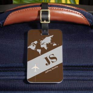 Brown Elegant & Modern Aero Travel  Luggage Tag