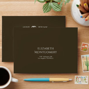 Brown Elegant Modern Wedding Invitation Envelope