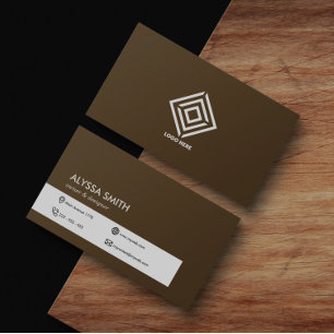 Brown Elegant Simple Personalized Custom Simple Business Card