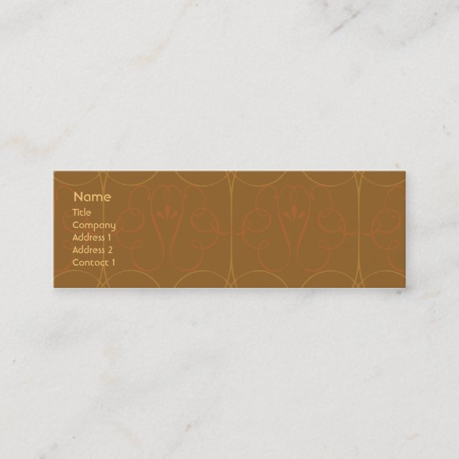 Brown Elegant - Skinny Mini Business Card (Front)