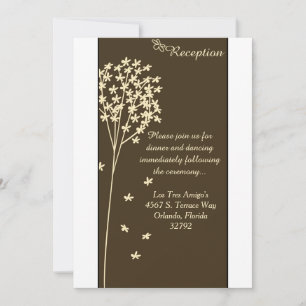 Brown Elegant Tree 3.5x7 Reception Card