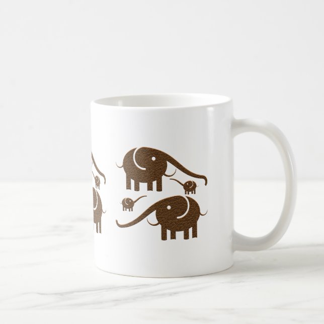 Brown Elephant Illustration Coffee Mug (Right)