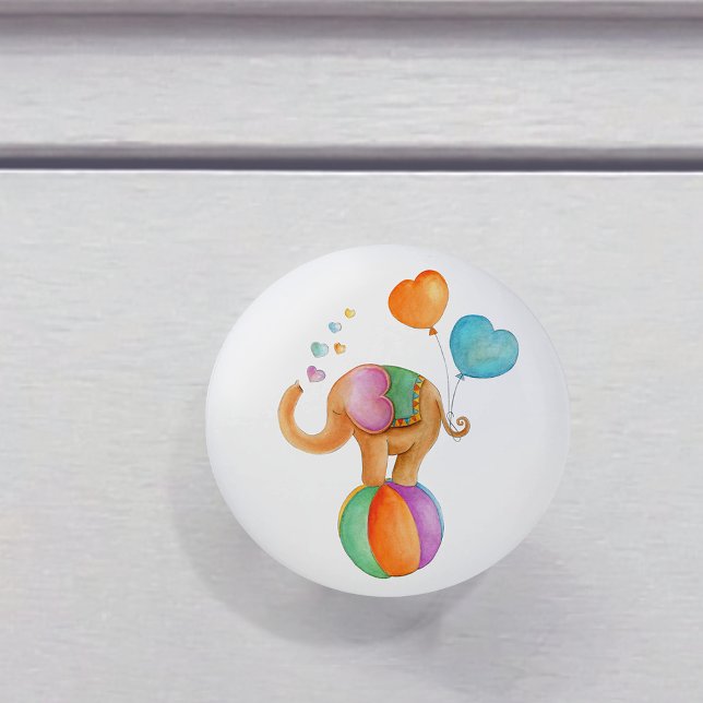 Brown éléphant whimsy watercolor circus poignée de (Créateur téléchargé)
