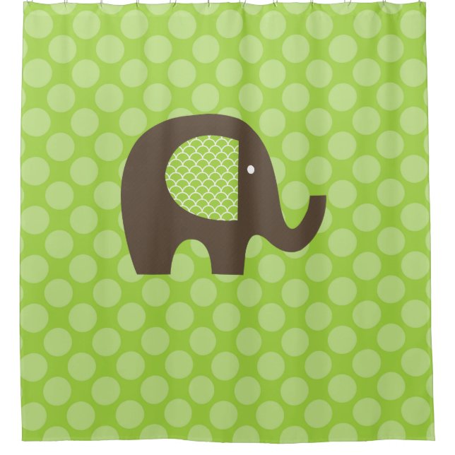 Brown Elephant With Green Polka Dot Background (Front)