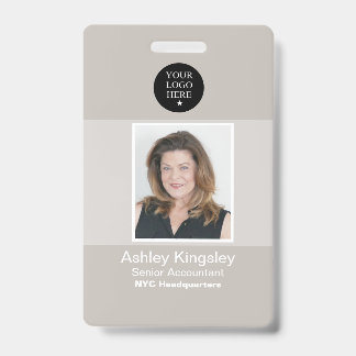 Brown Employee Photo Badge Corporate Security