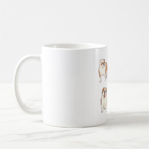 Brown english bulldog pack coffee mug