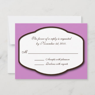 Brown et blanc violet réponse / Cartes RSVP