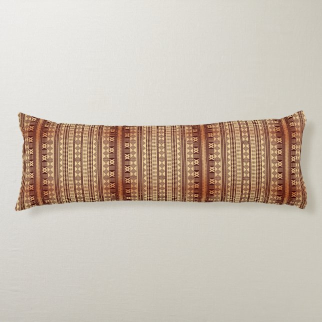 Brown ethnic texture body pillow (Front)