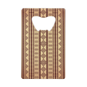 Brown ethnic texture credit card bottle opener