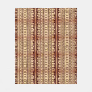 Brown ethnic texture fleece blanket