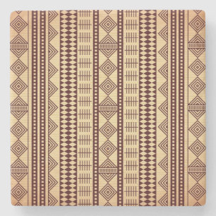 Brown ethnic texture stone coaster