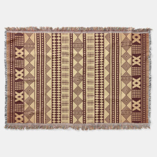Brown ethnic texture throw blanket
