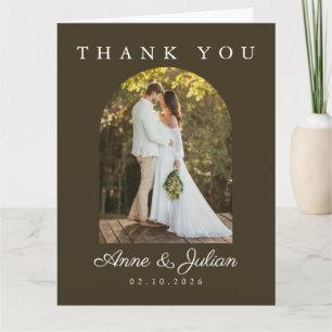 Brown Eucalypthus Thank You Card W/ 2 photos