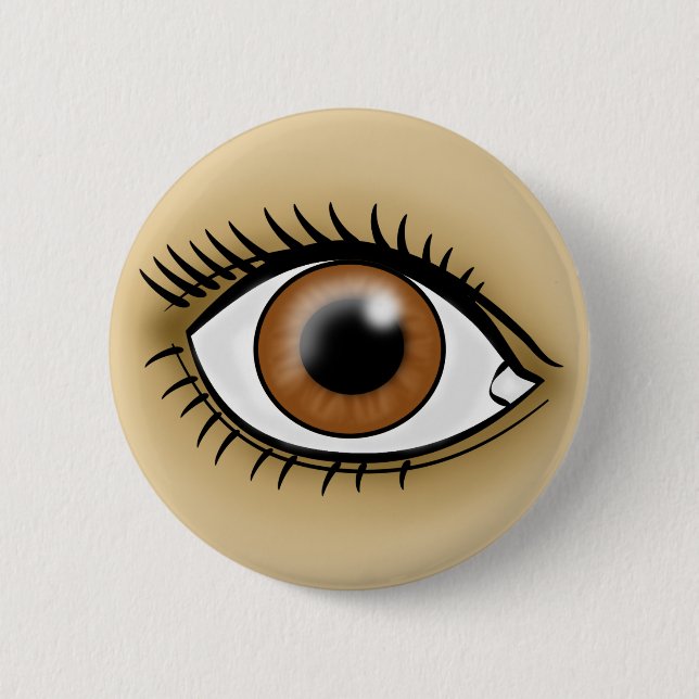 Brown Eye icon 2 Inch Round Button (Front)